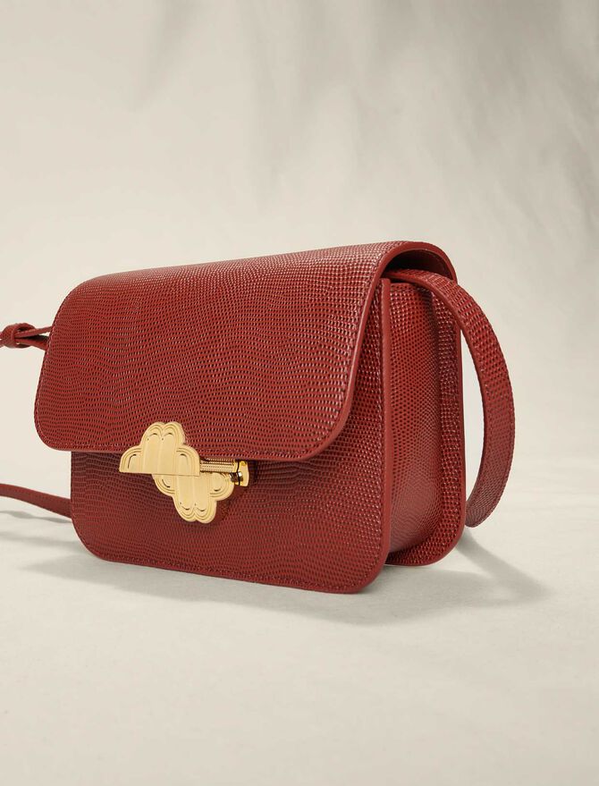 223CLOVERMINILIZARD Lizard-effect embossed leather bag - Mini Bags -  Maje.com