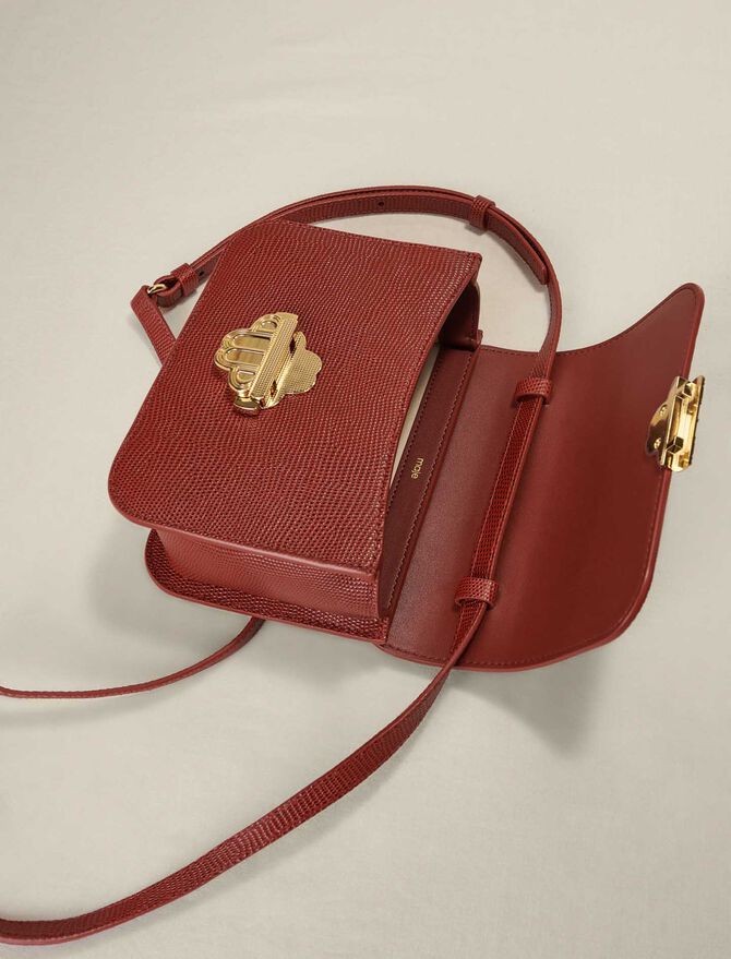 223CLOVERMINILIZARD Lizard-effect embossed leather bag - Mini Bags -  Maje.com
