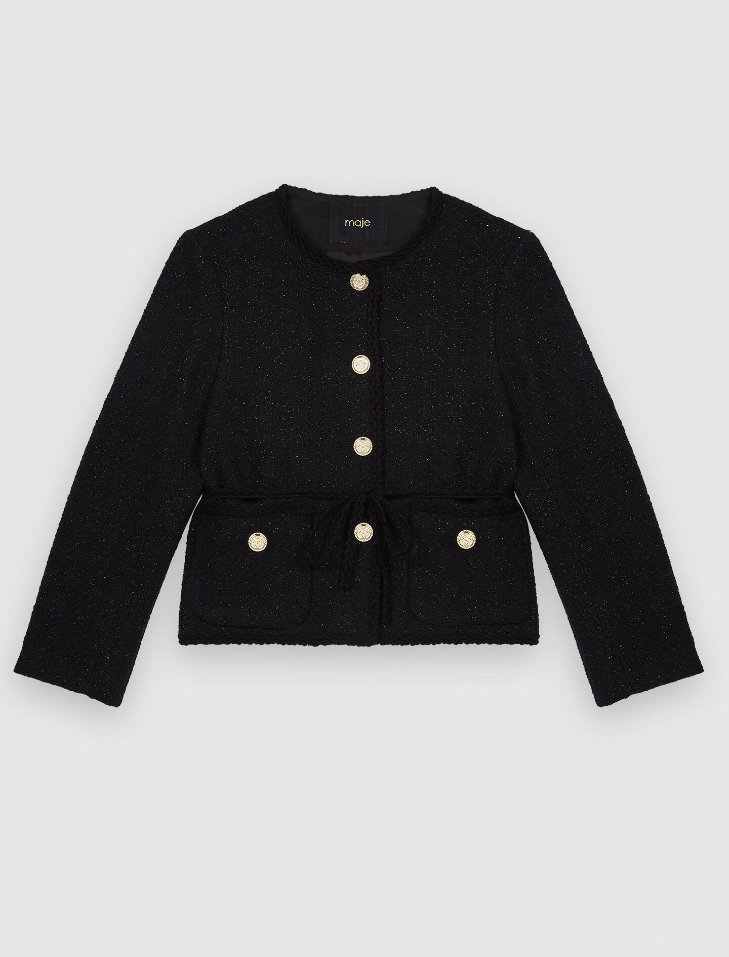 222VIOLETTE Straight-cut shiny tweed jacket - Blazers & Jackets