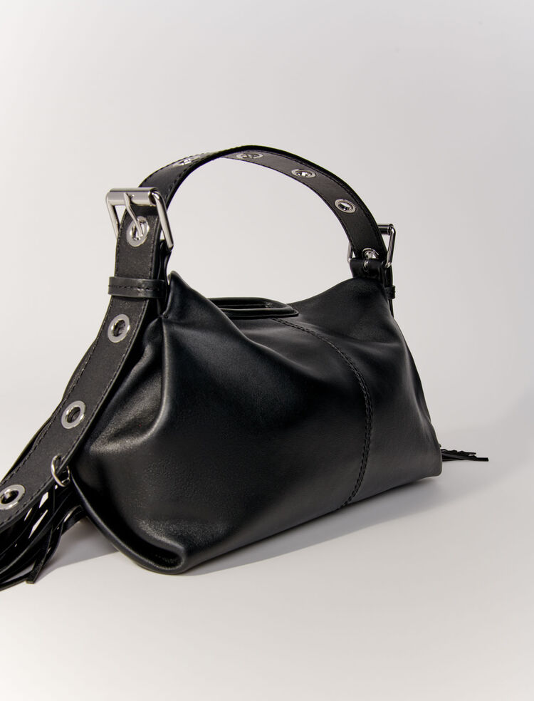 121CLOVER Leather bag with clover clasp - Medium Bags - Maje.com