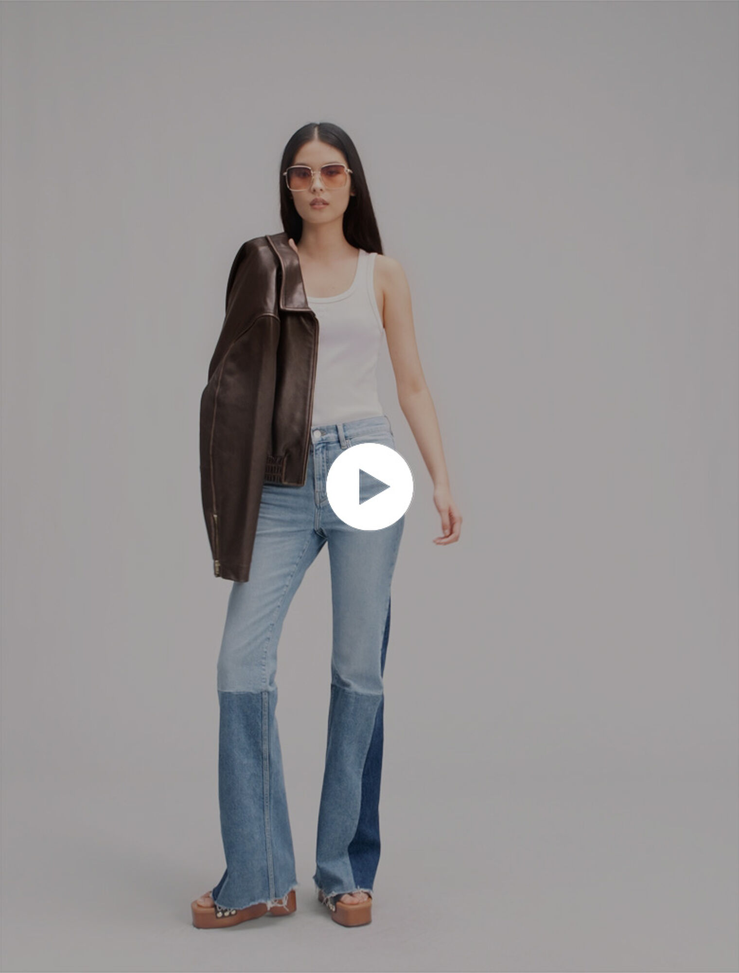 Jean patchwork tricolore