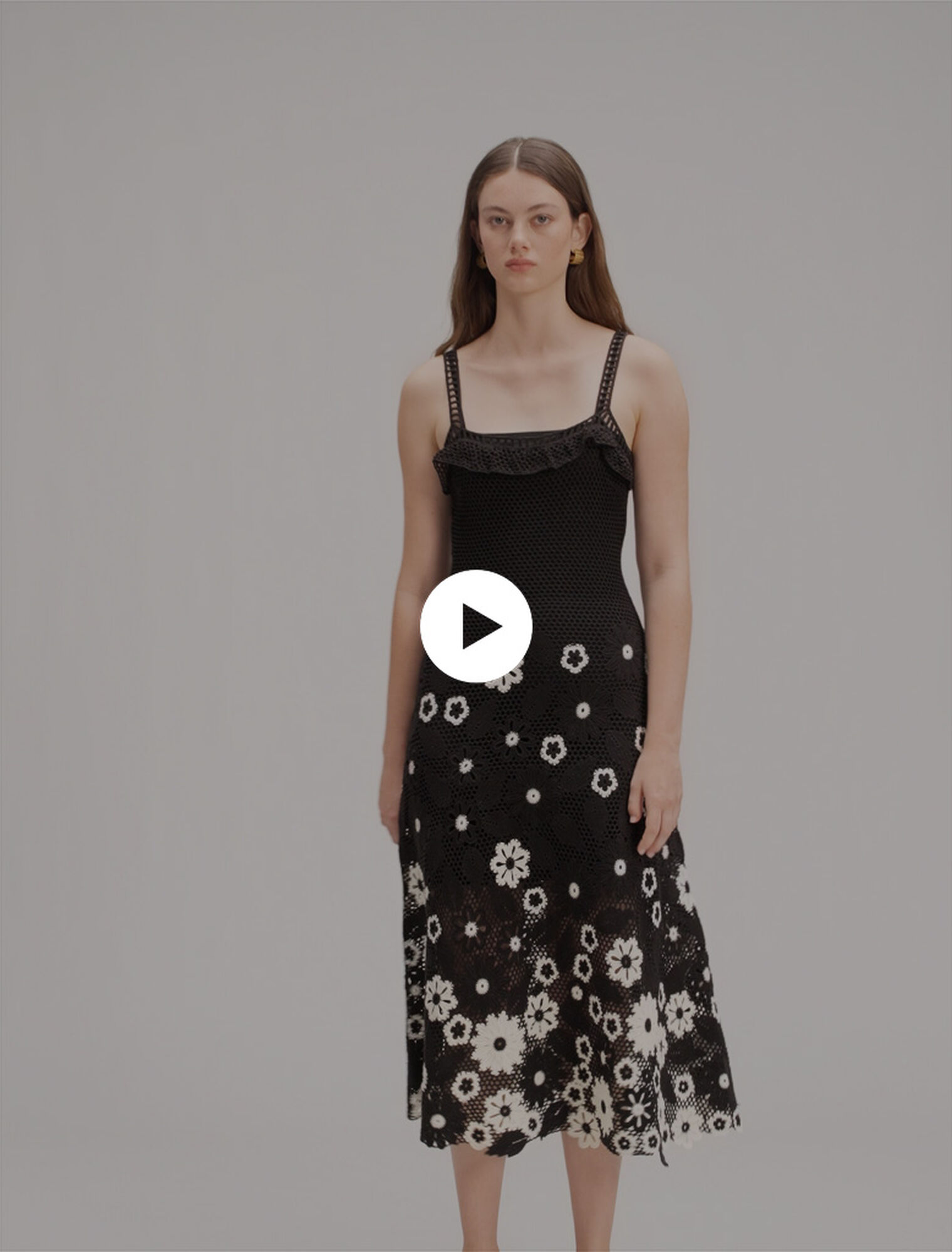 Floral crochet maxi dress