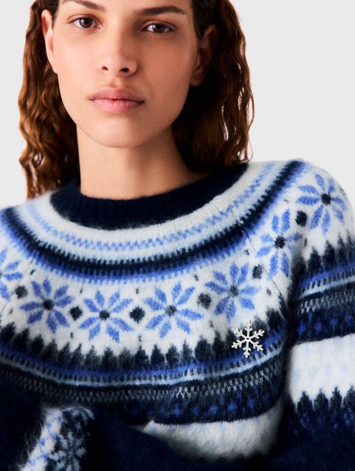 Jacquard knit sweater