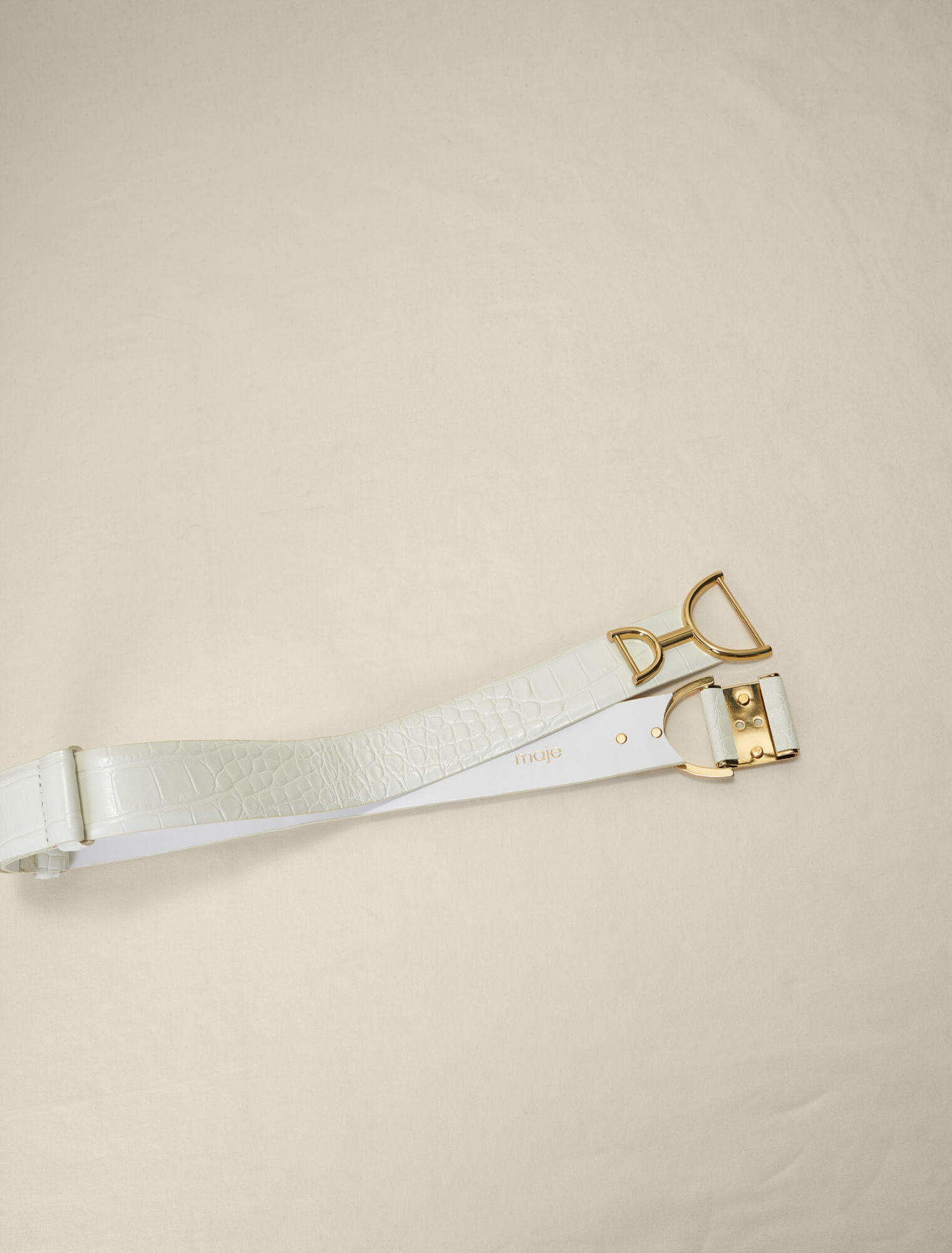 Ceinture large en cuir lisse