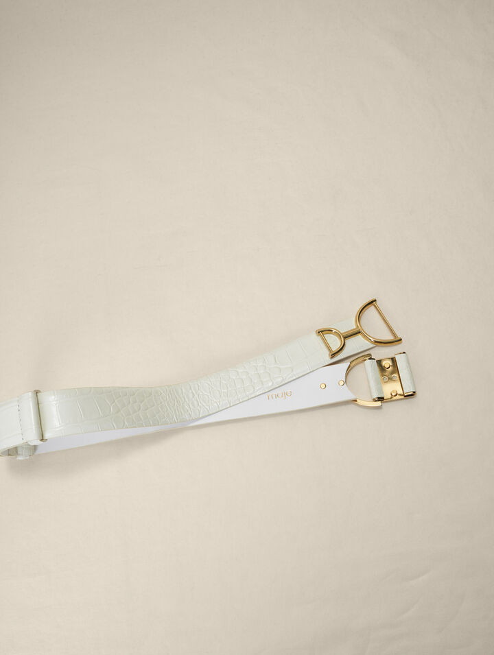 Ceinture large en cuir lisse