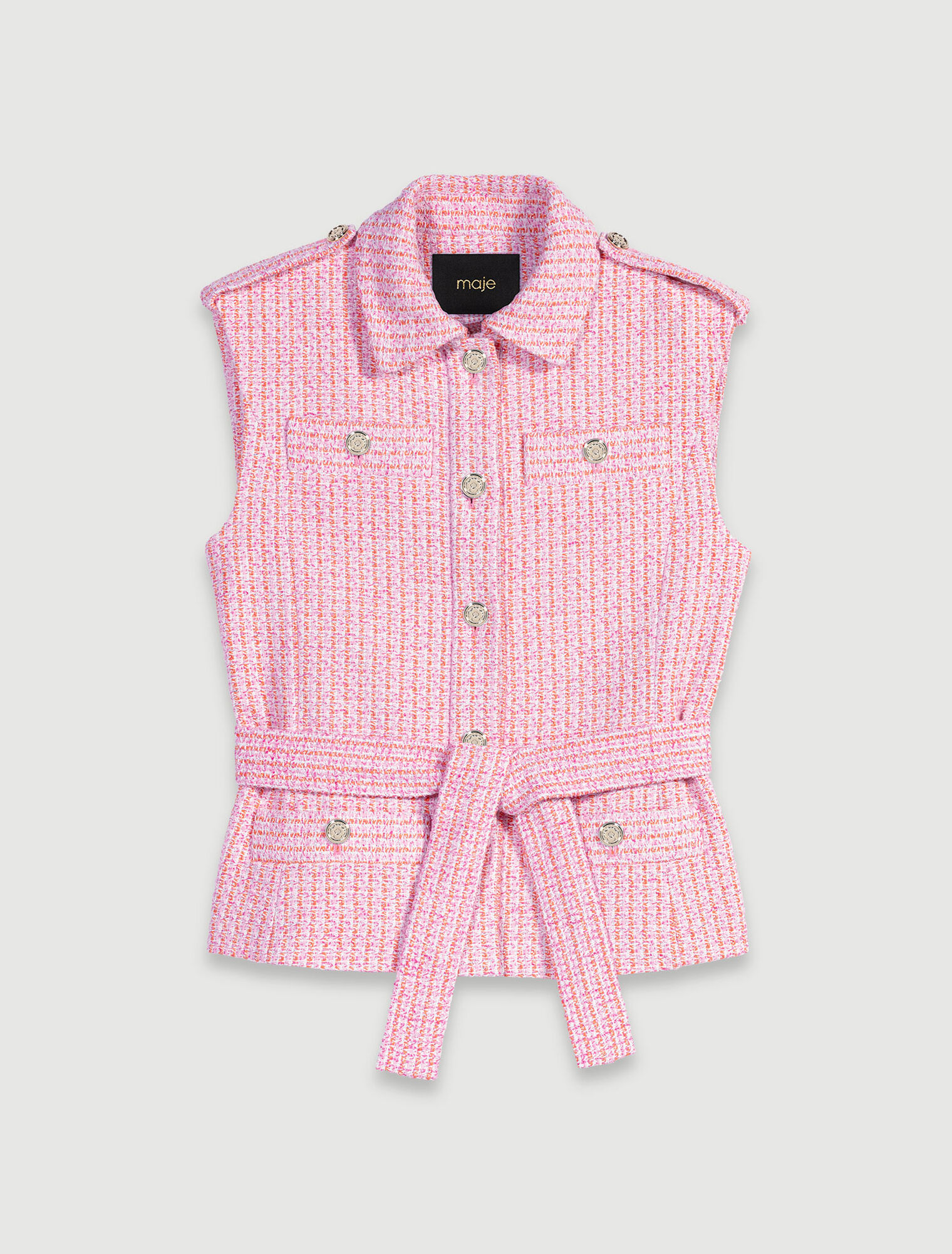 Veste sans manches en tweed