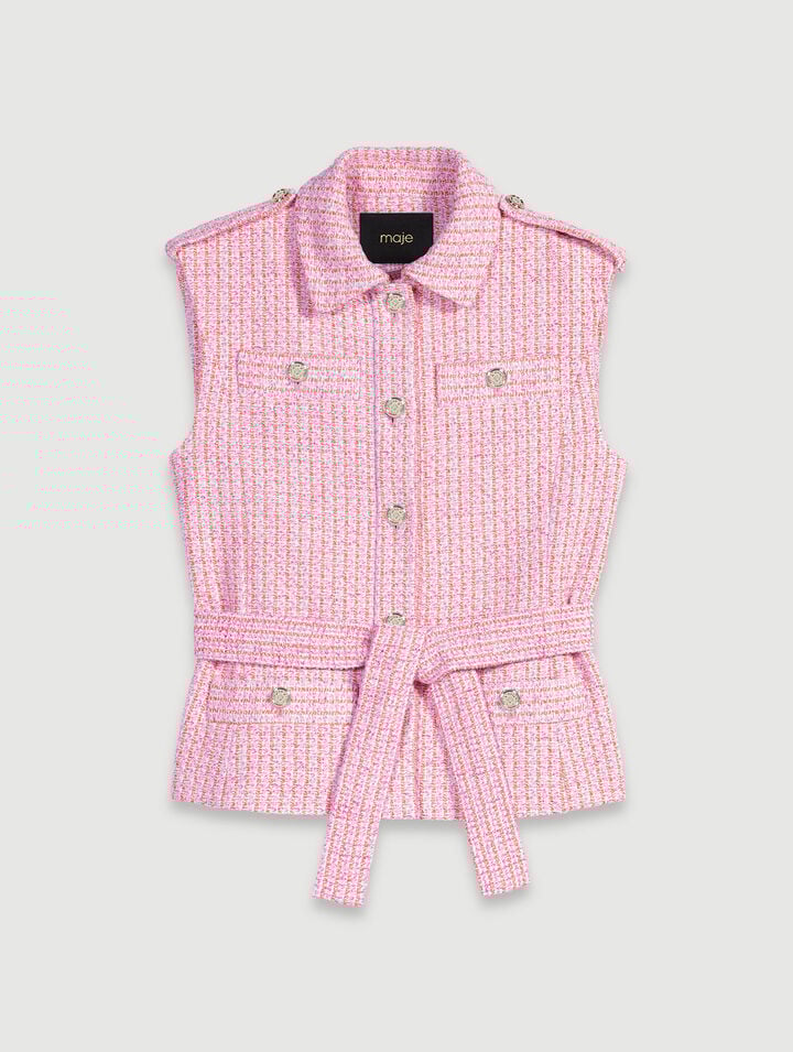 Veste sans manches en tweed