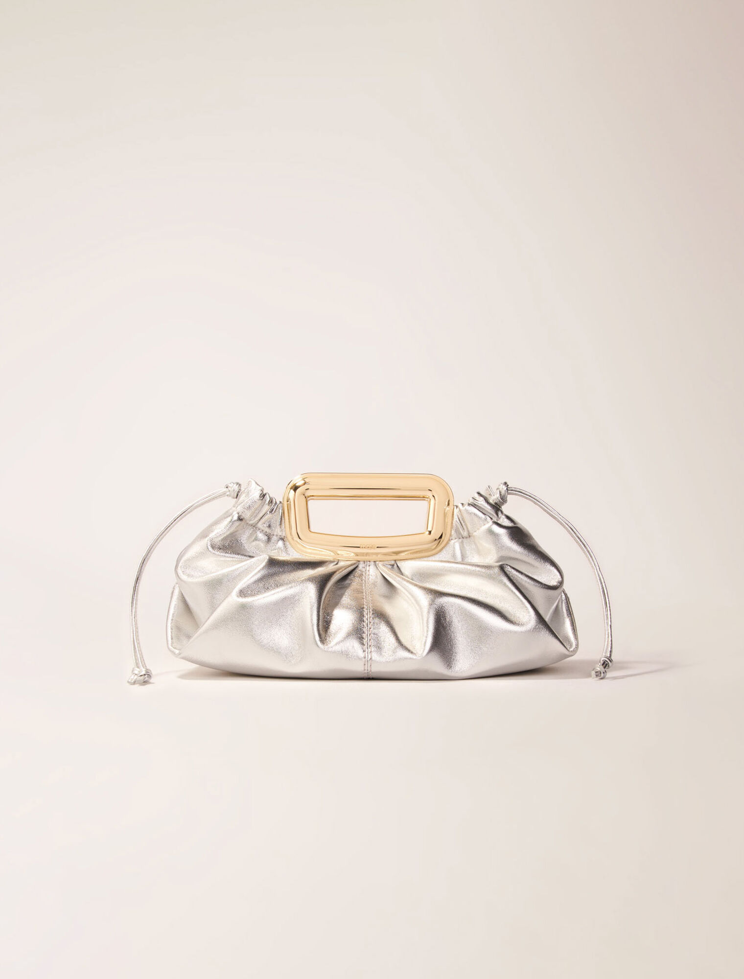 Clutch cuir métal et poignée métal