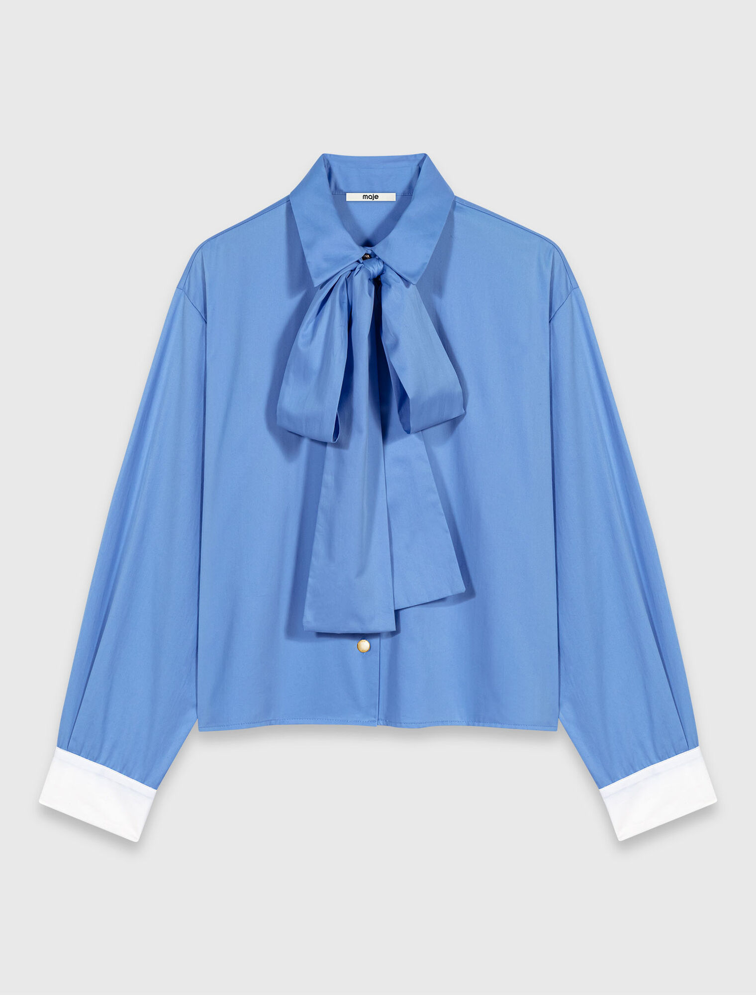 Cotton pussy bow shirt