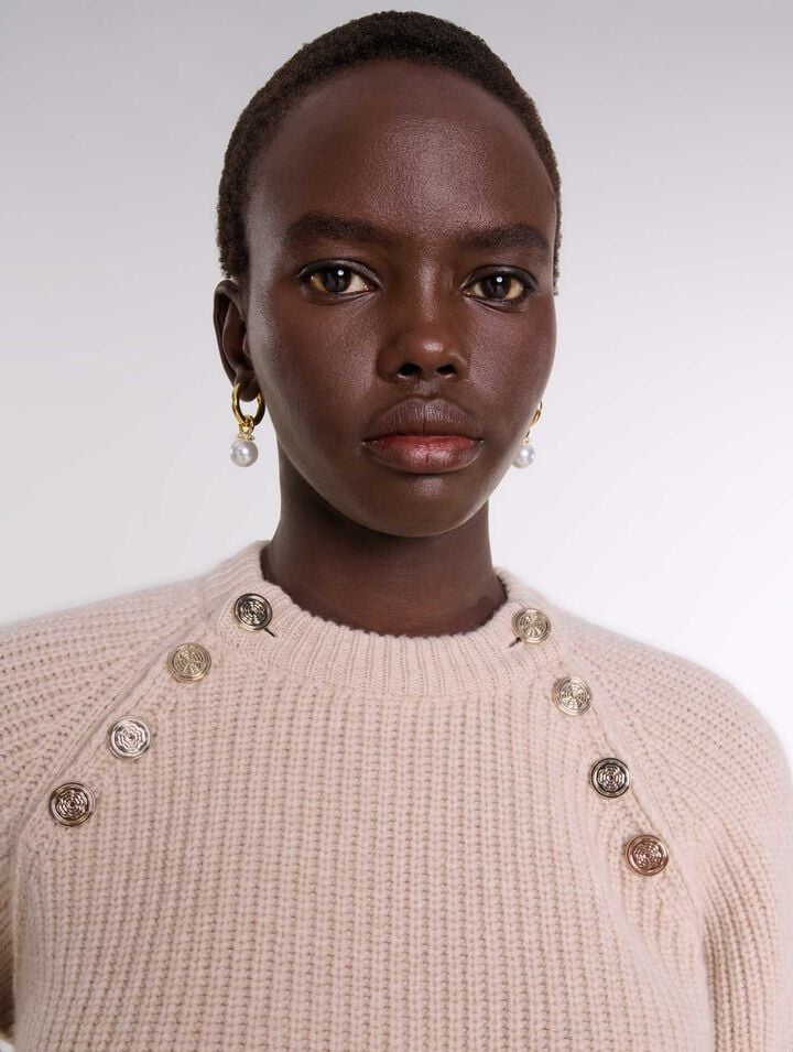 Pull côtelé en laine