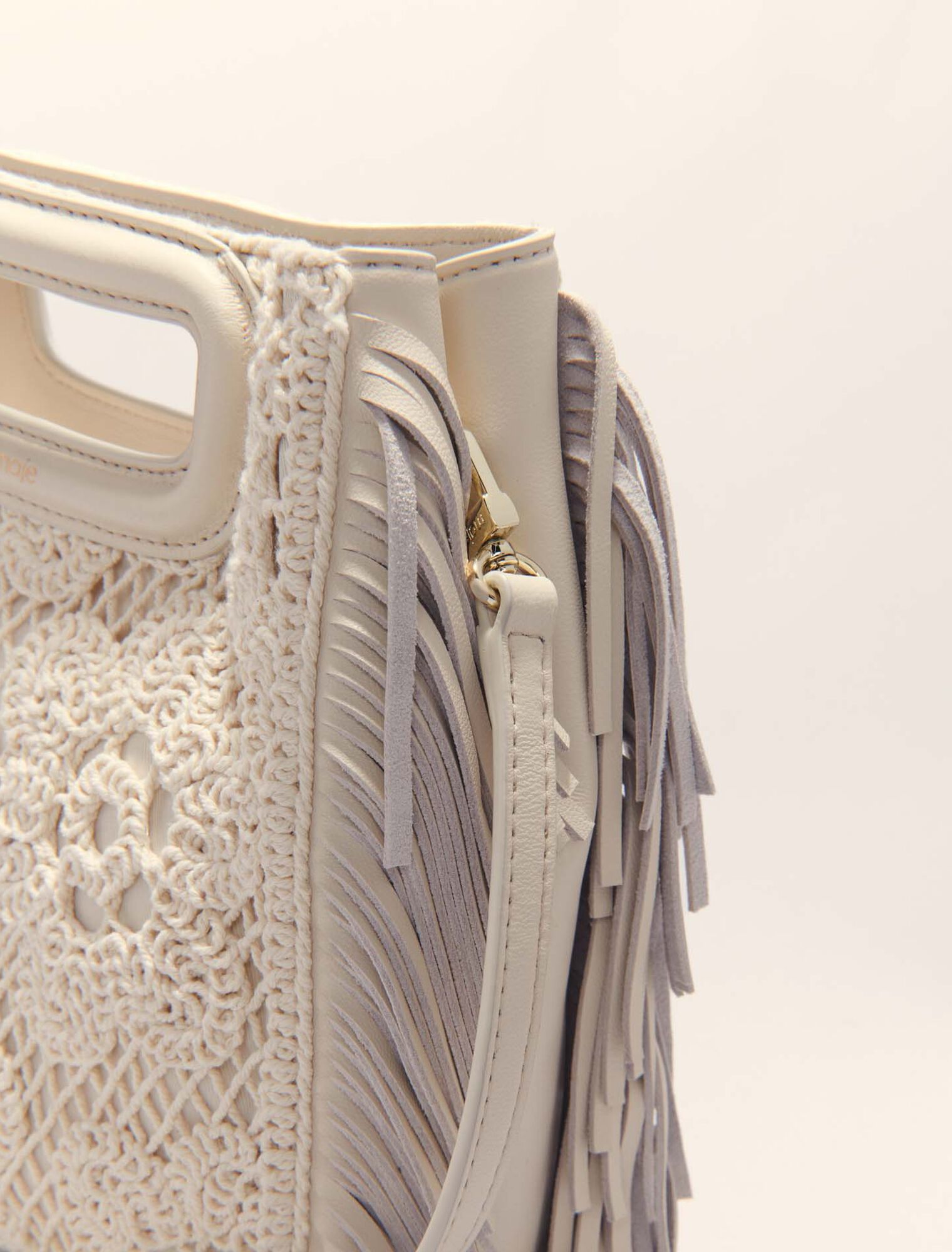 Sac M en crochet blanc pour femme | Maje