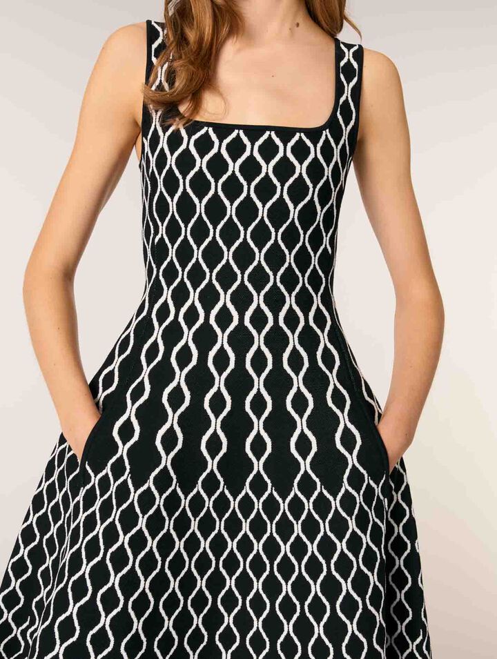 Robe midi en maille jacquard