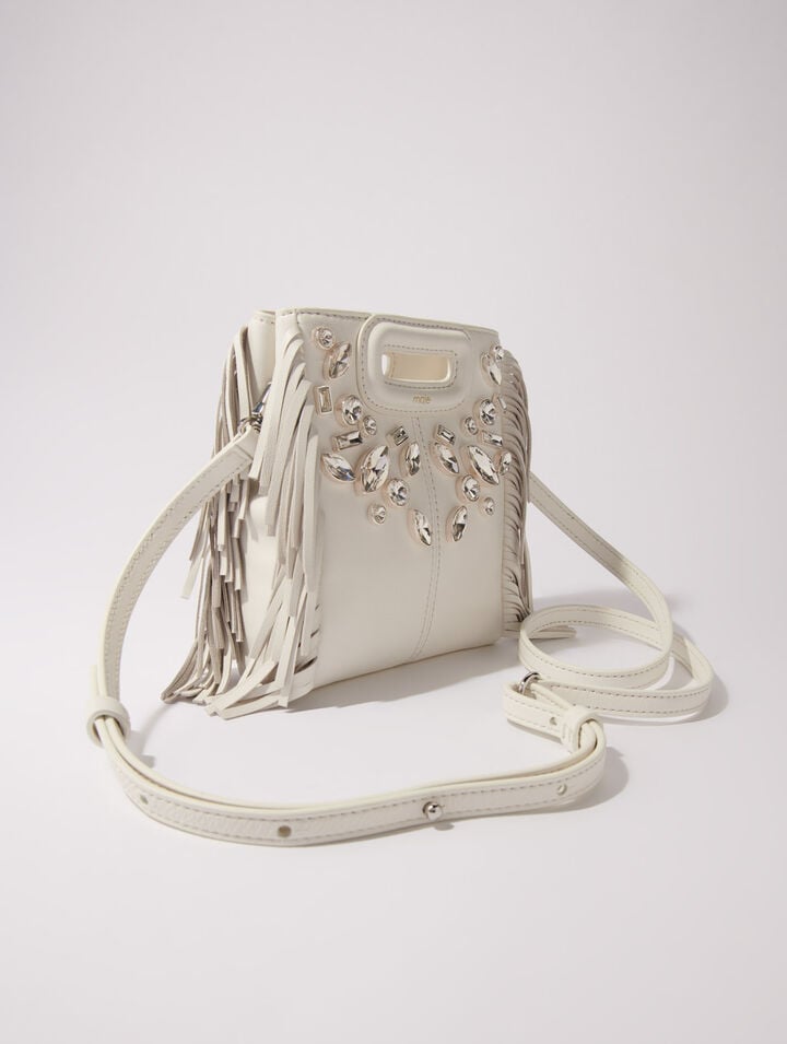 Sac M mini en cuir à strass