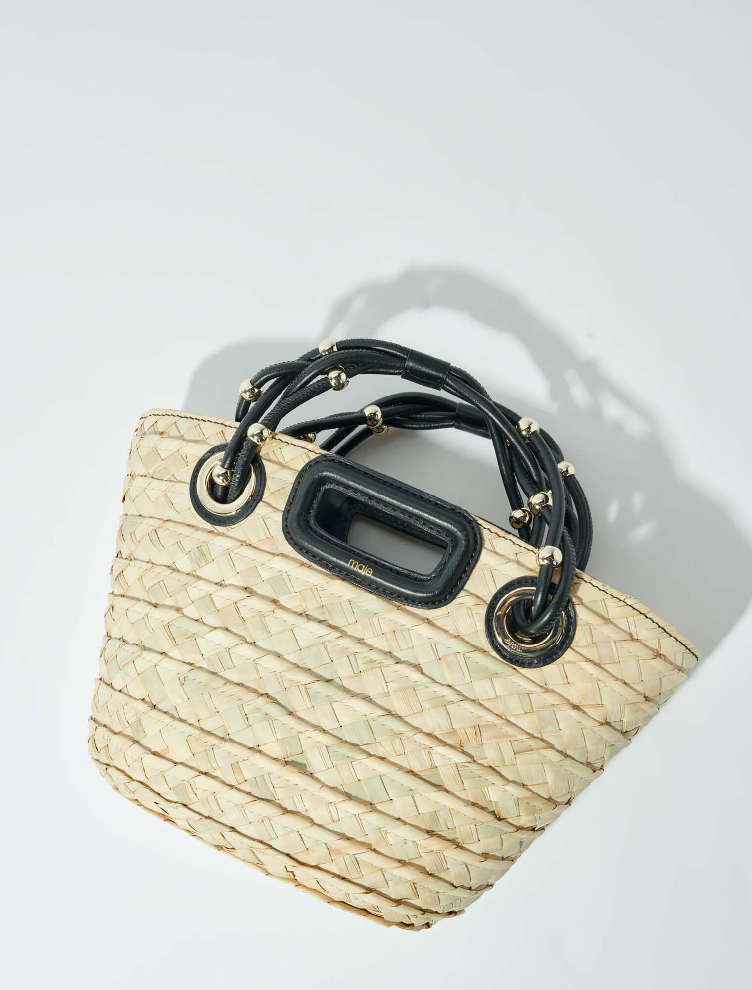 Mini woven basket bag