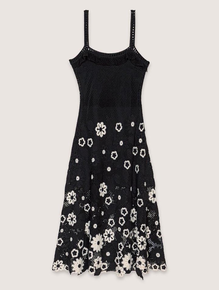 Floral crochet maxi dress