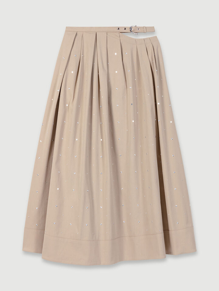 Long studded cotton skirt