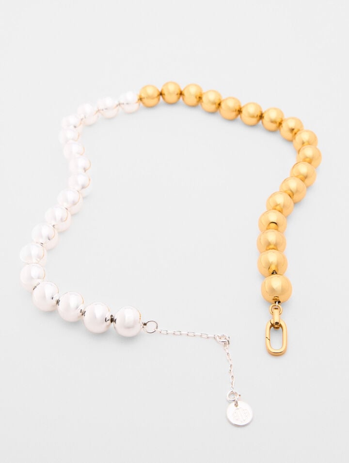 Collier perles bicolores 
