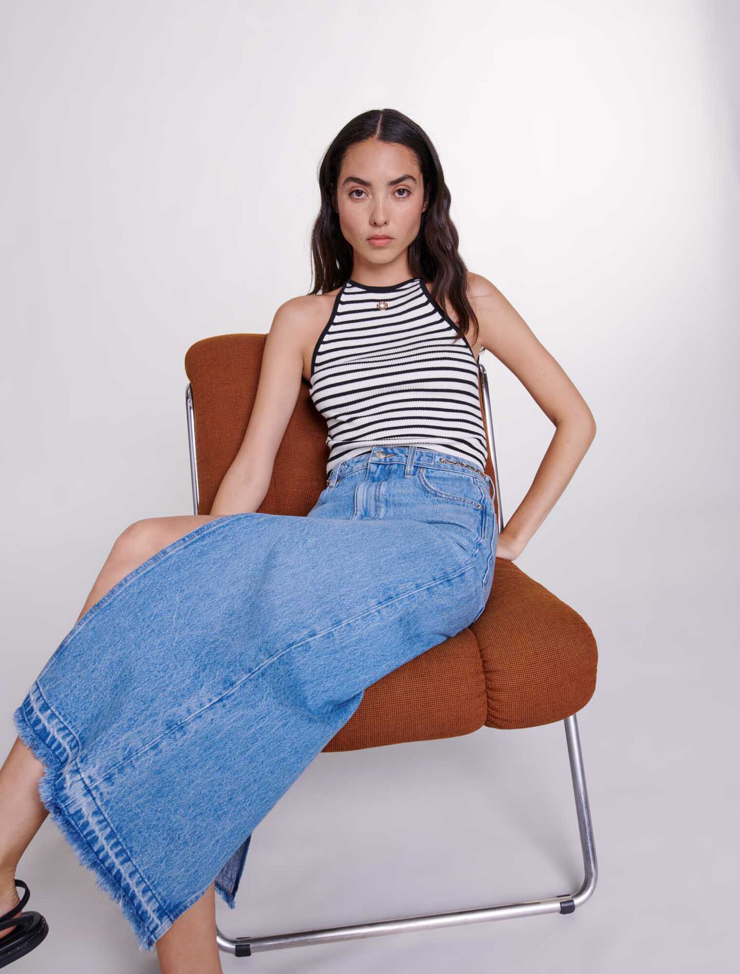 Jupe longue en denim