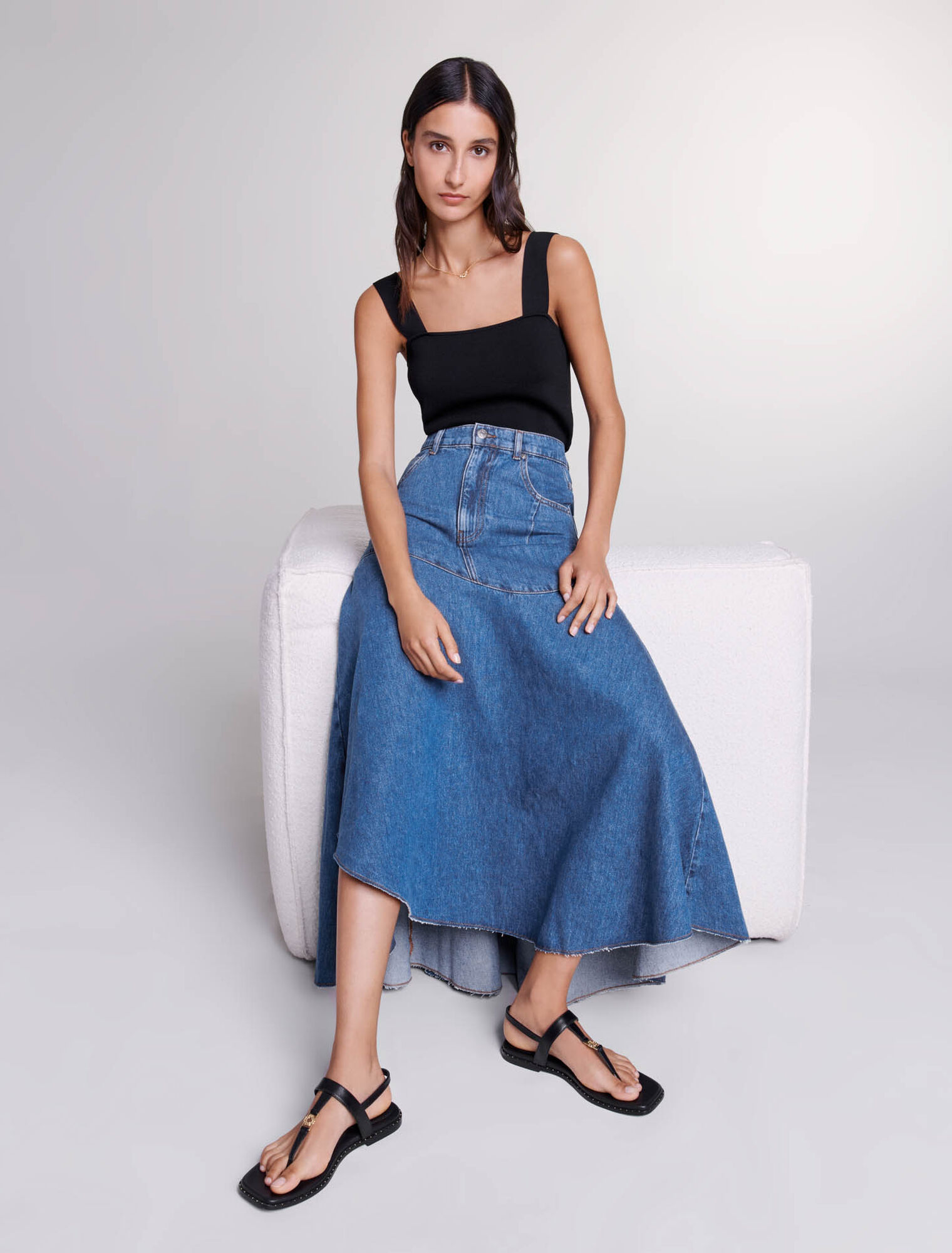 Jupe en denim asymétrique
