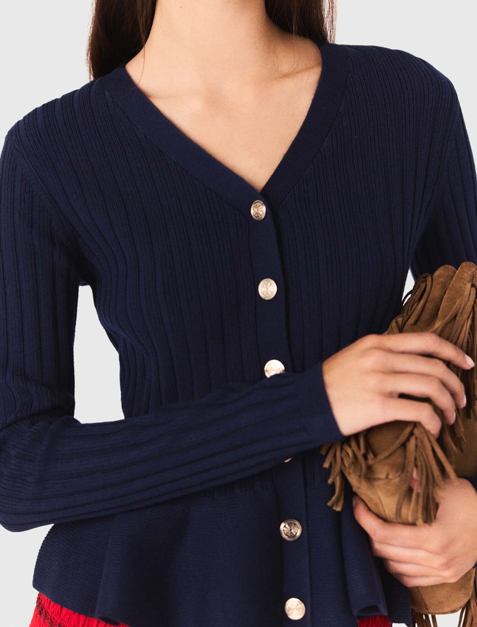 Cardigan à taille péplum