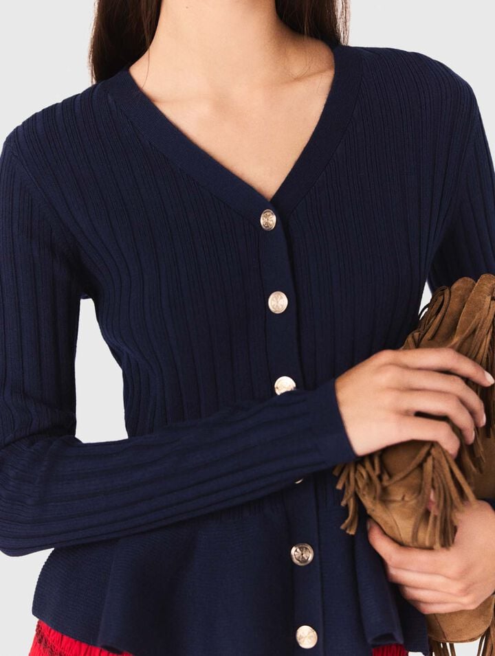 Cardigan à taille péplum
