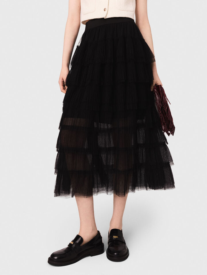 Jupe midi en tulle