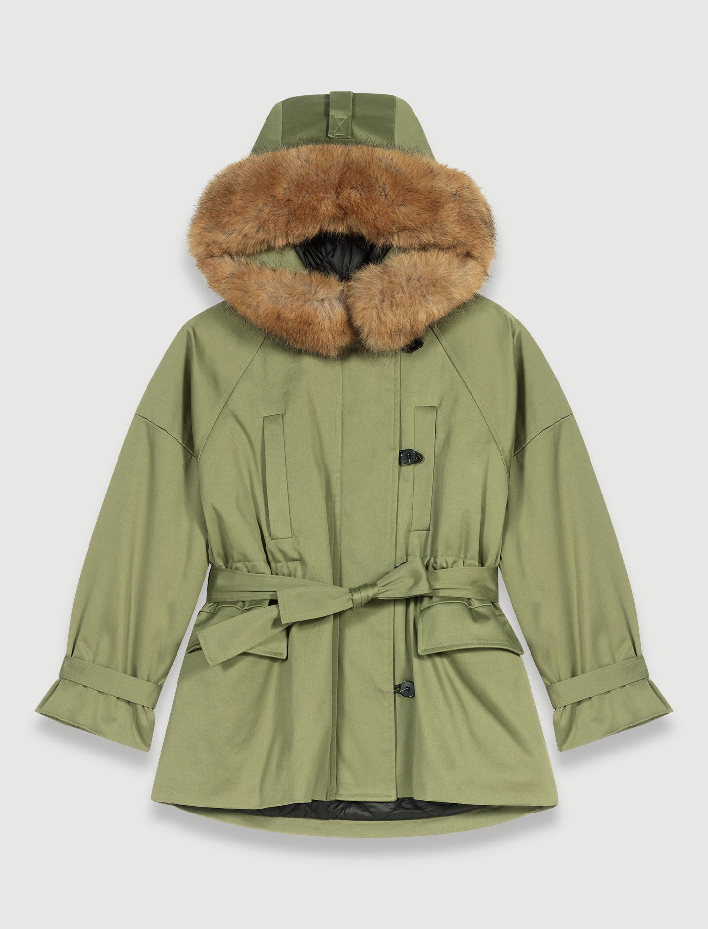 福袋 Short hooded parka Brown For Women | Maje ジャケット・アウター