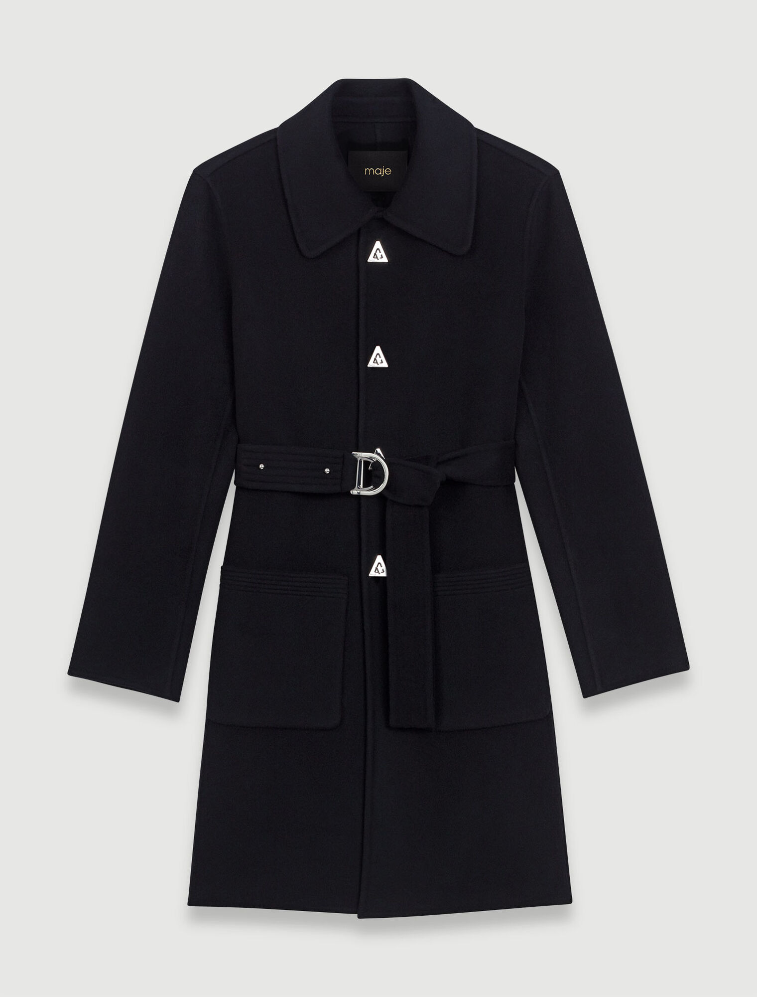 Belted mid-length coat
