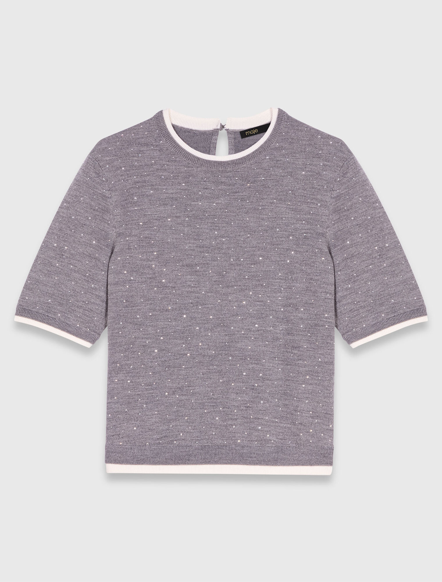 100% wool short-sleeve sweater