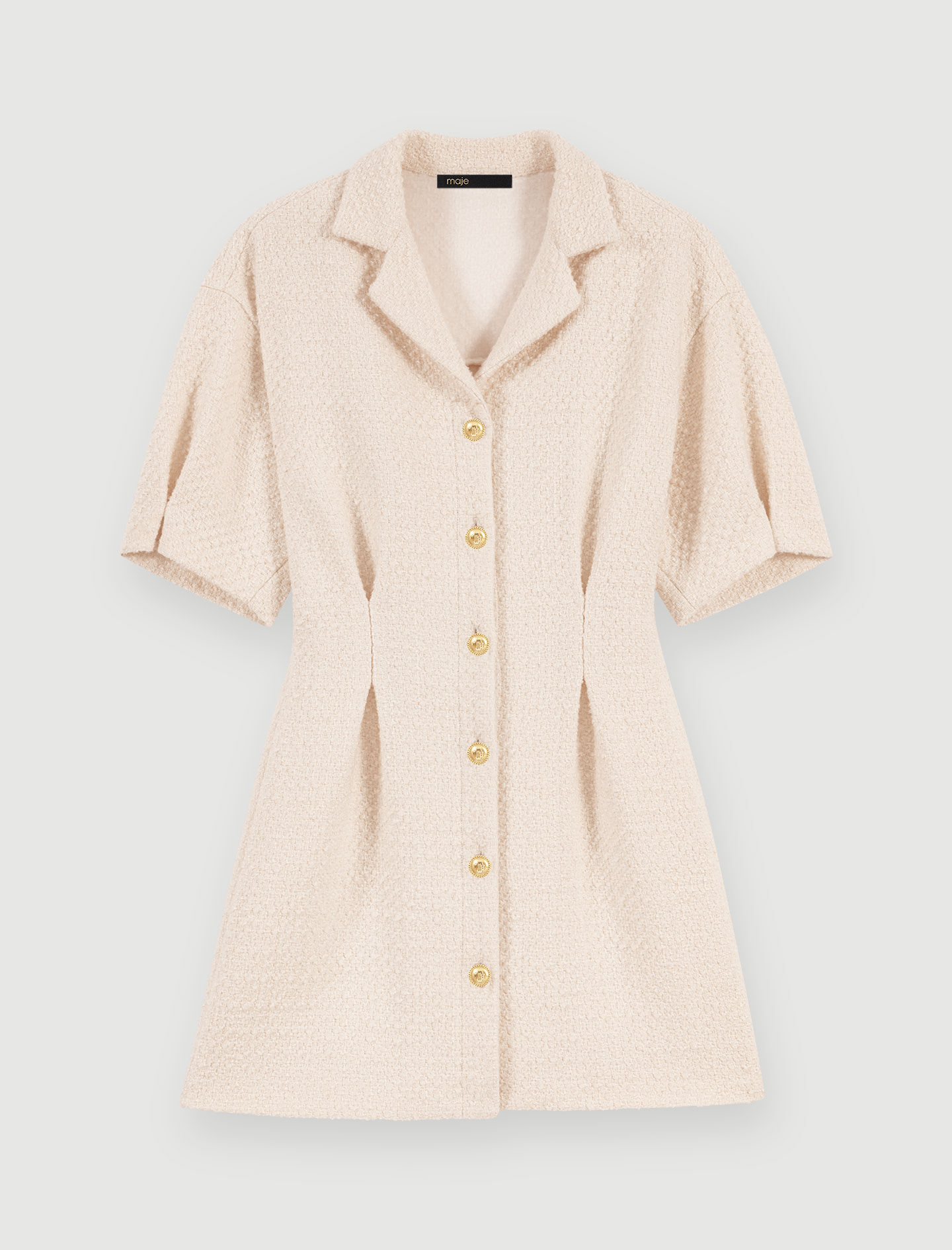 White buttoned tweed dress White For Women | Maje