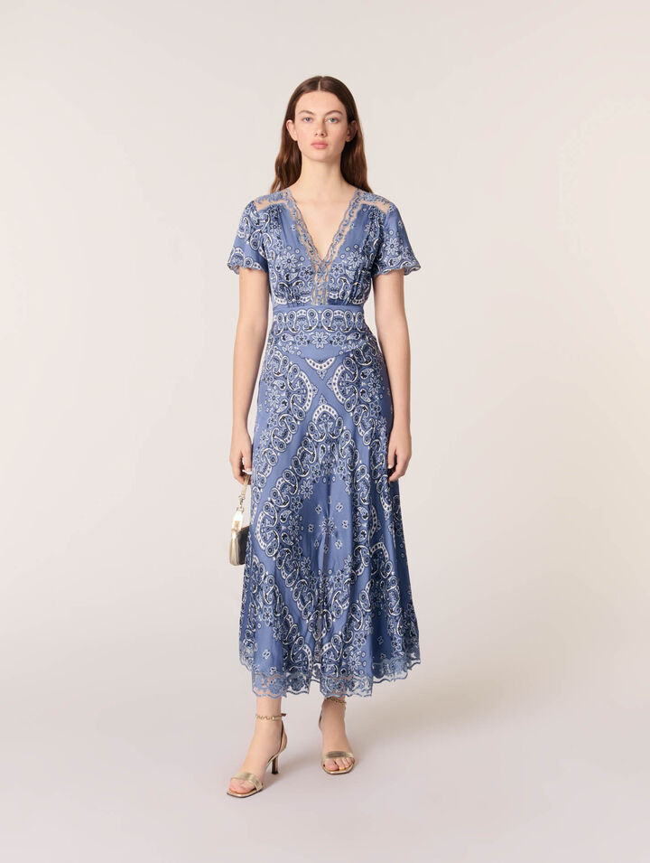 Patterned flowing maxi dress