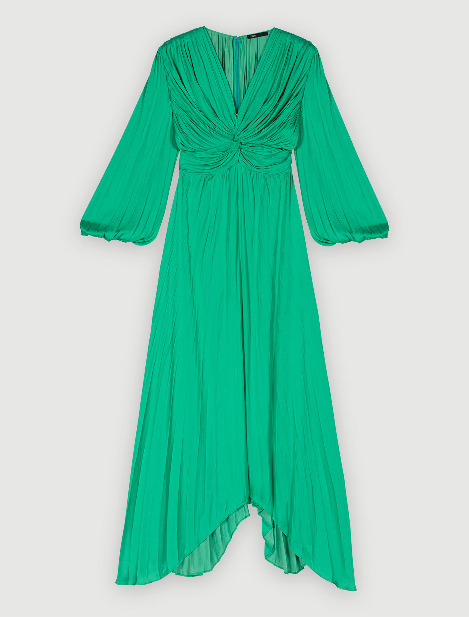 Robe longue drapée satinée