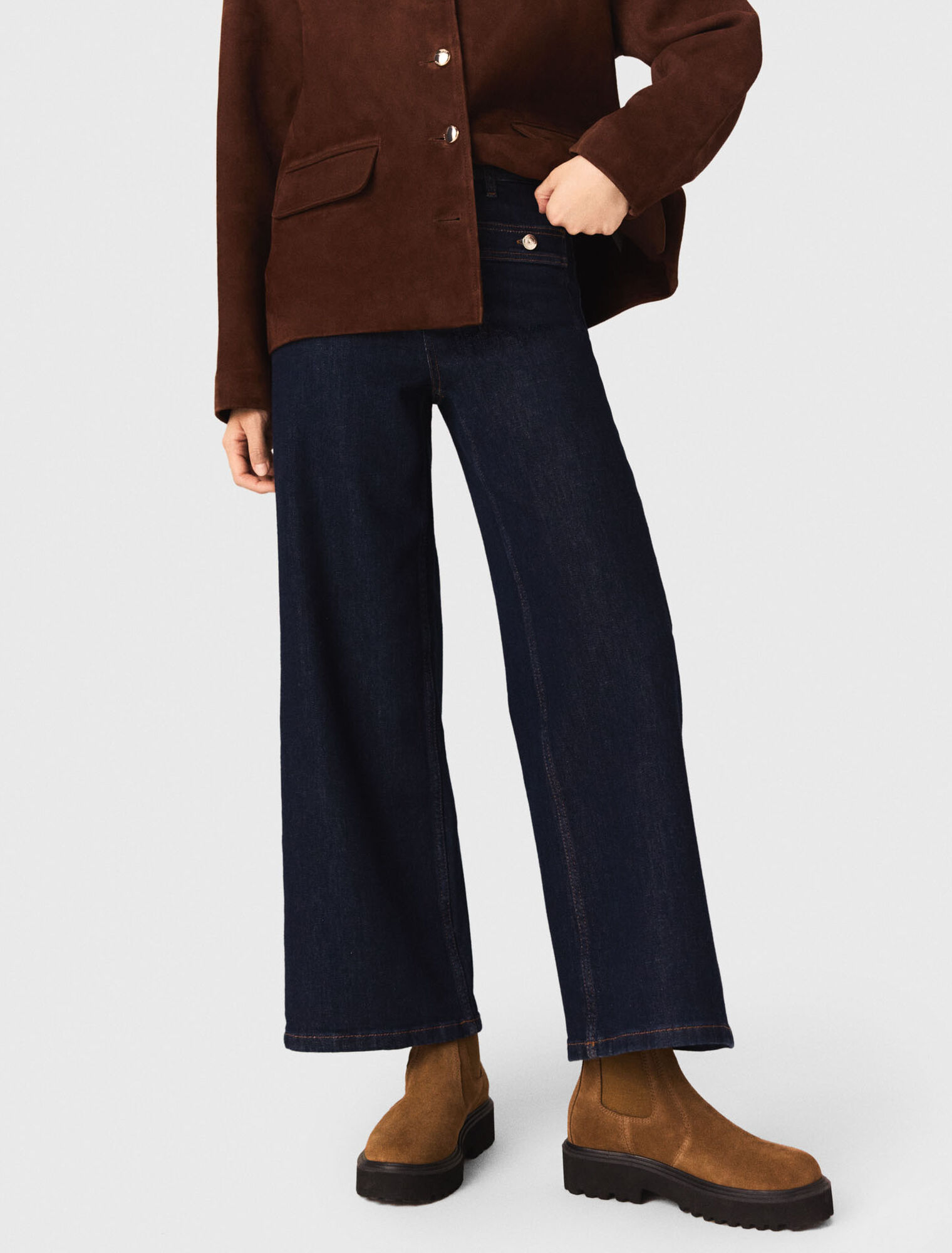 Jean large avec poches plaquées