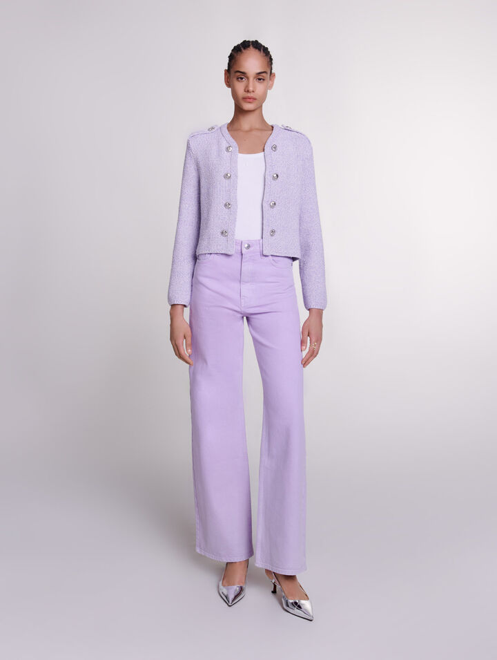 Cardigan court en maille sequins
