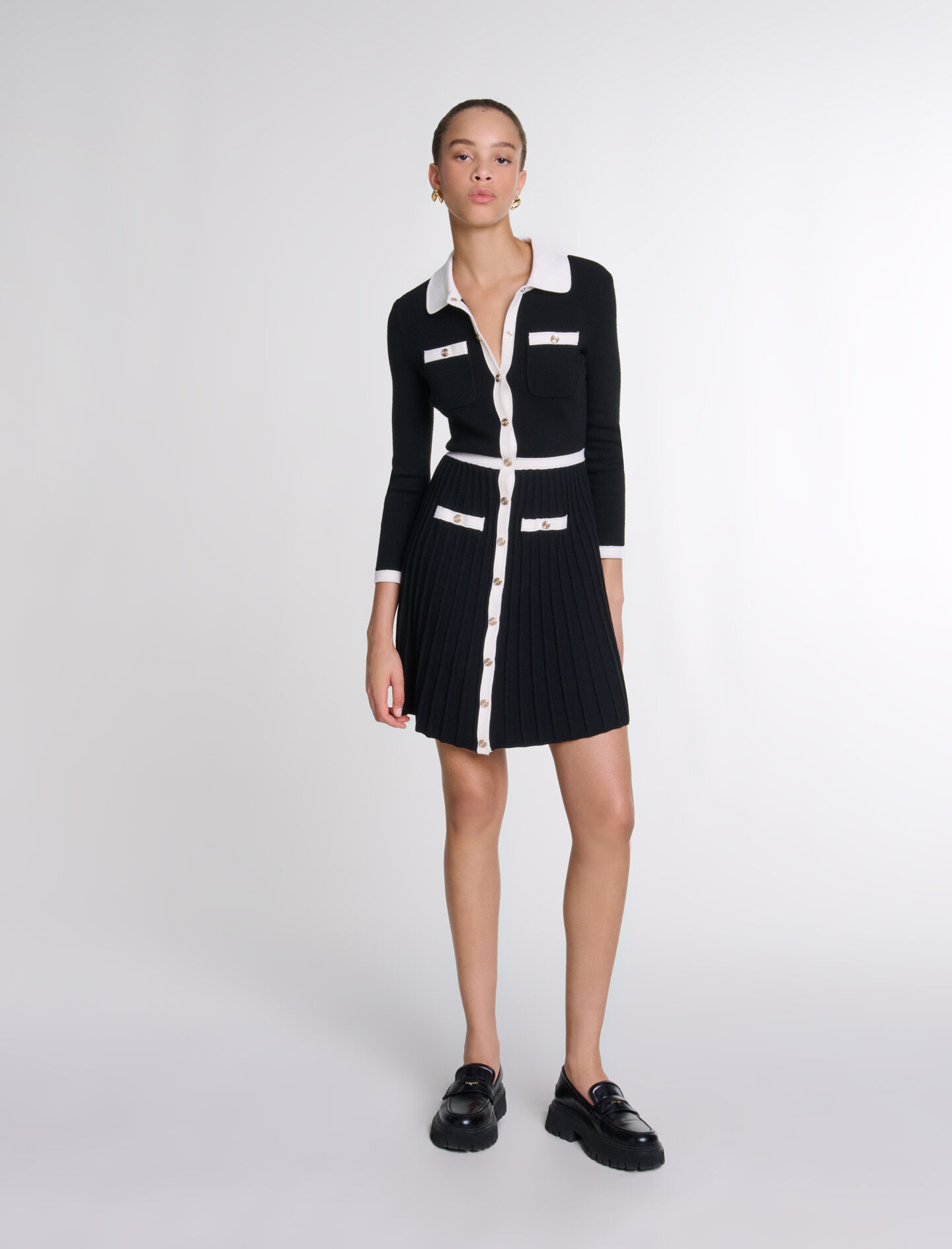 Robe asymetrique a motif leopard rose pour femme Maje