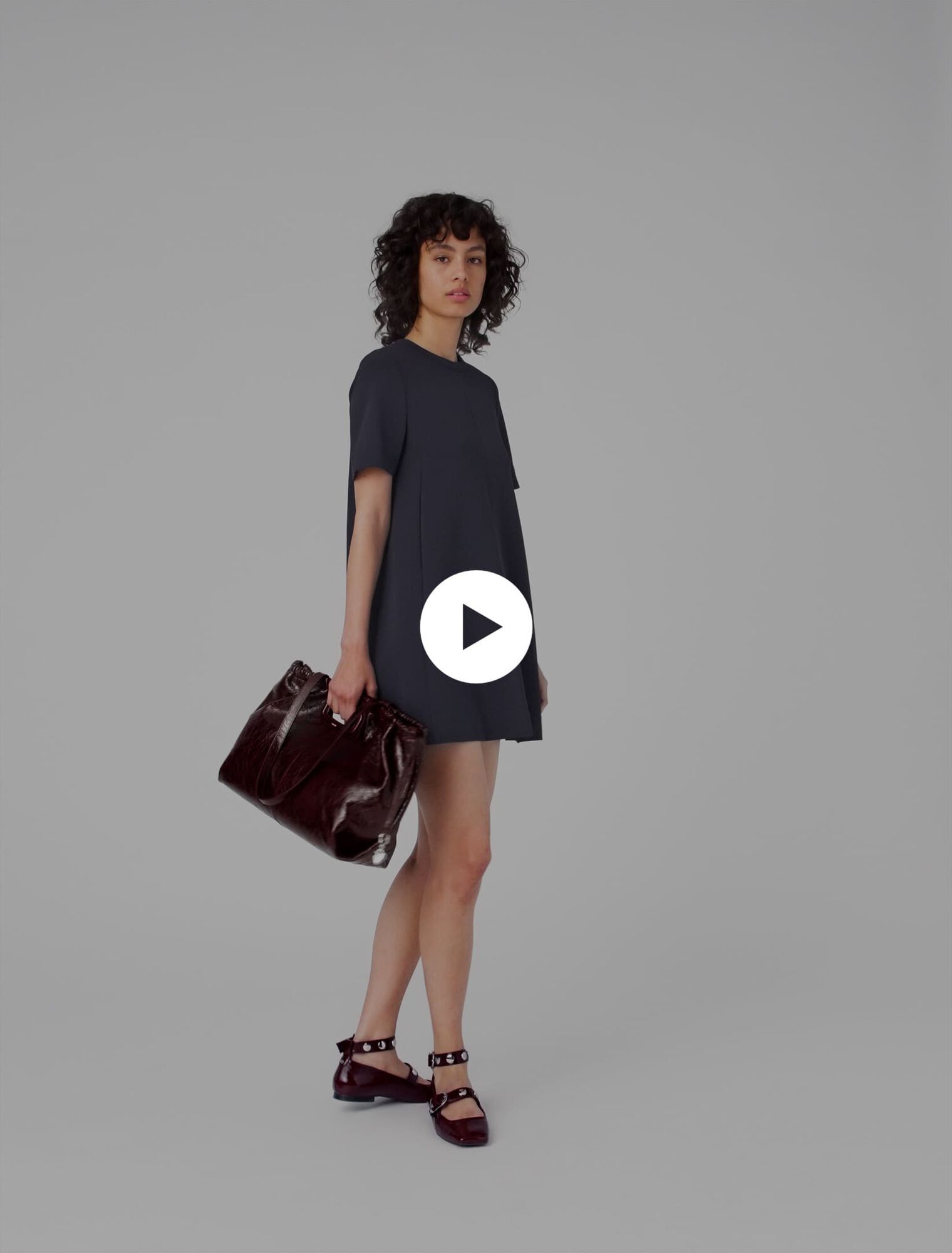 Robe trapèze en crêpe lourd