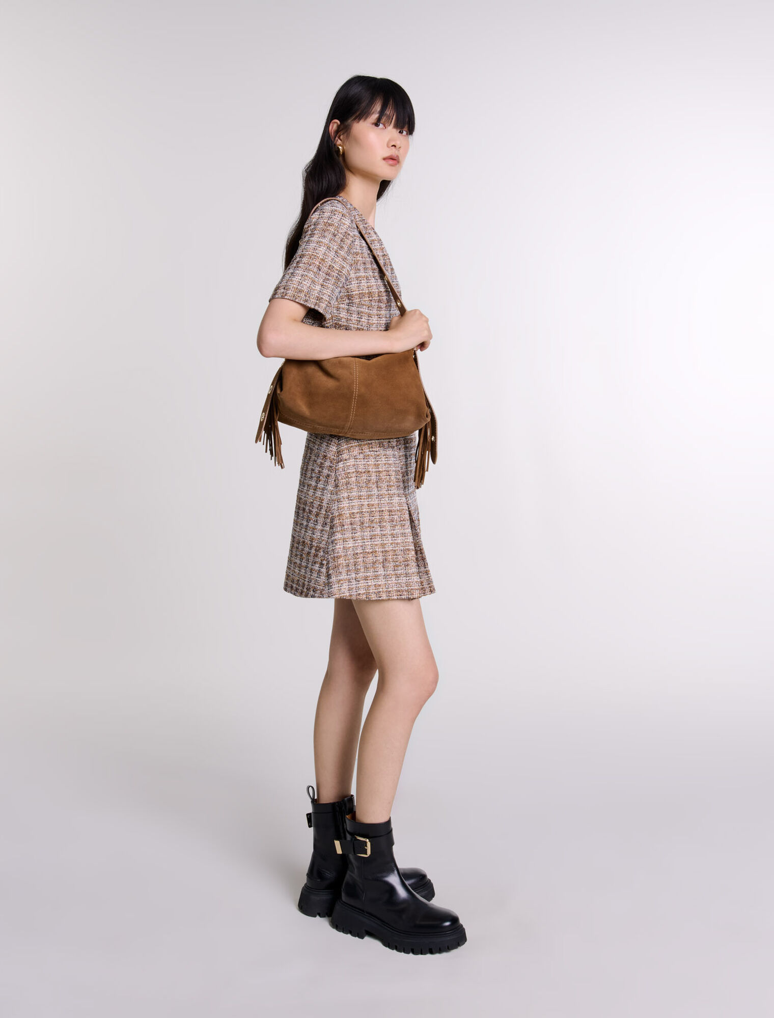 Robe courte en tweed