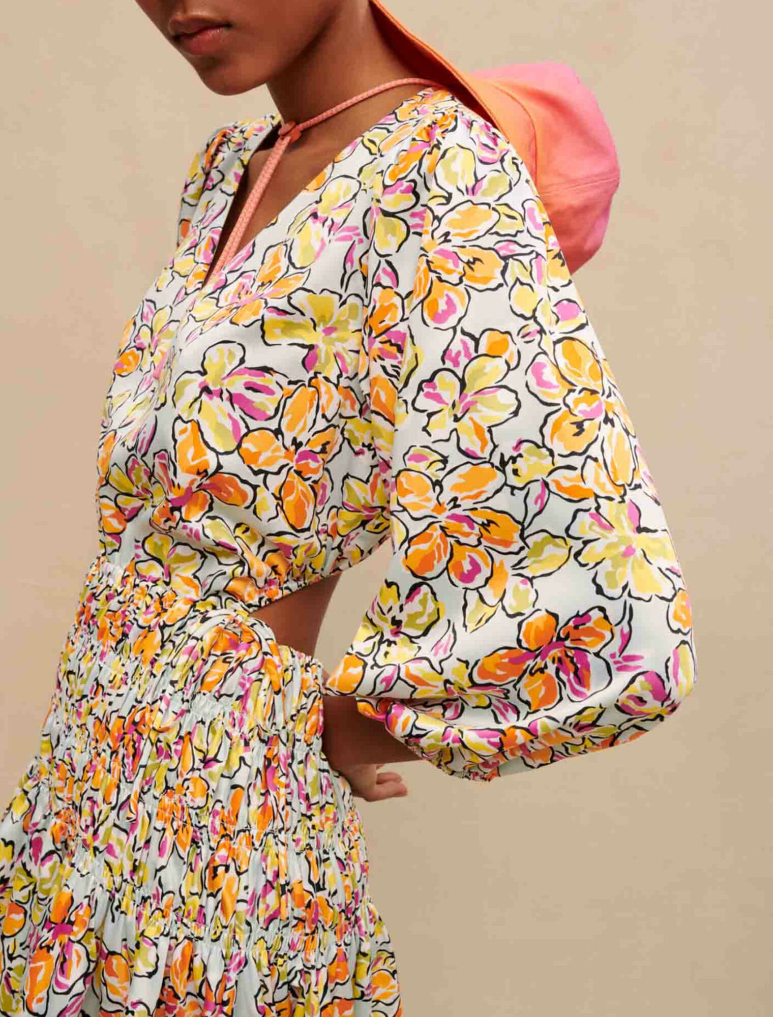 Robe courte à imprimé fleuri