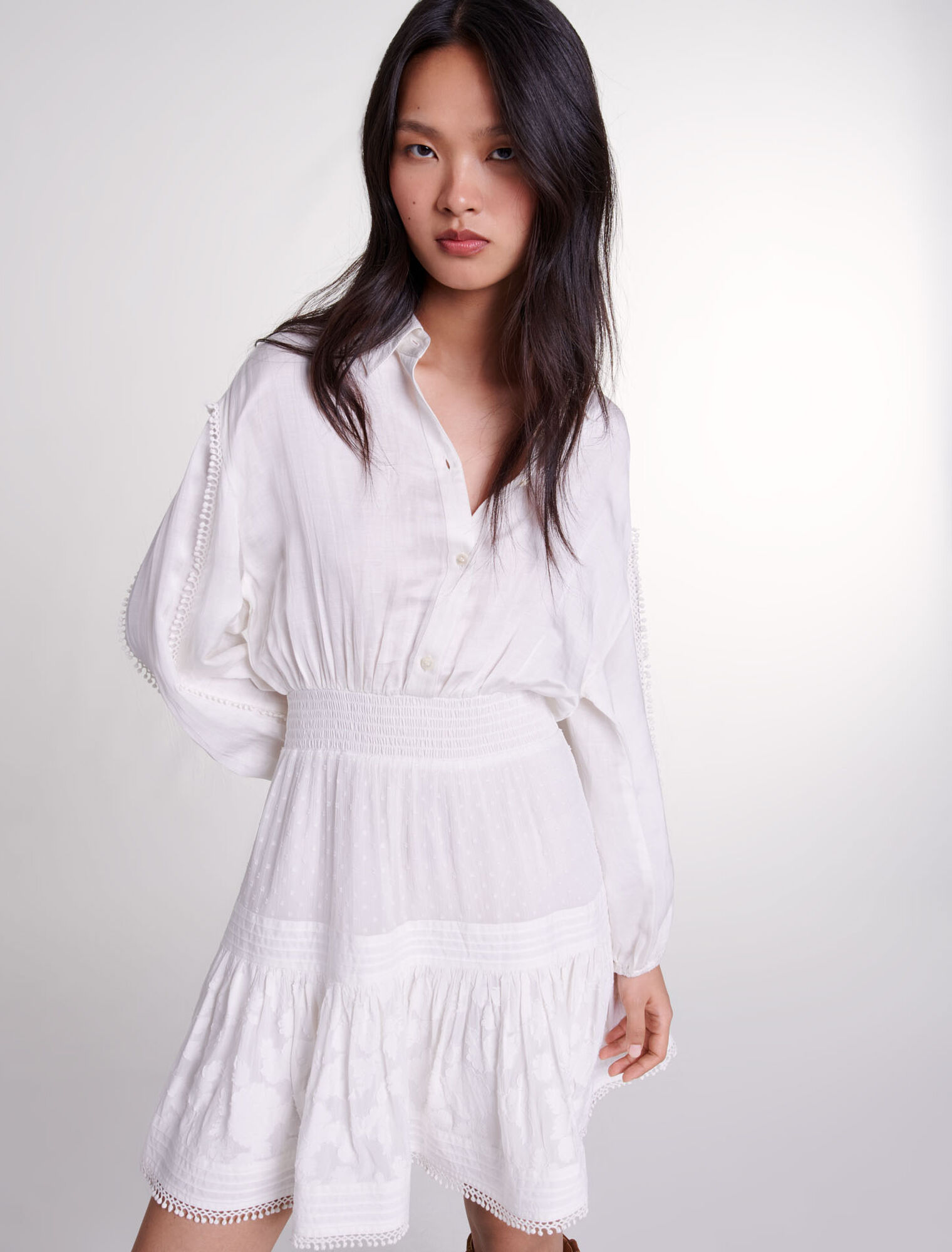 Robe courte en patchwork de coton