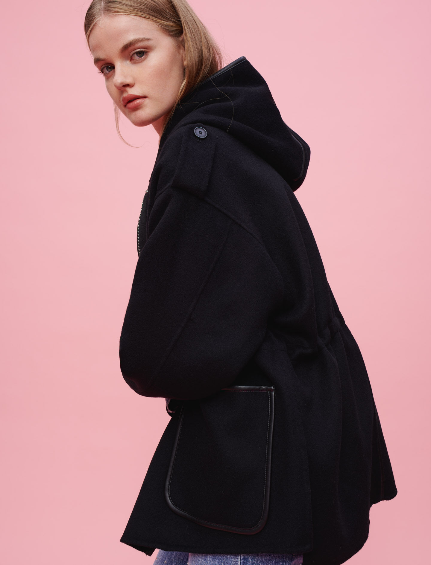 Maje black coat hot sale