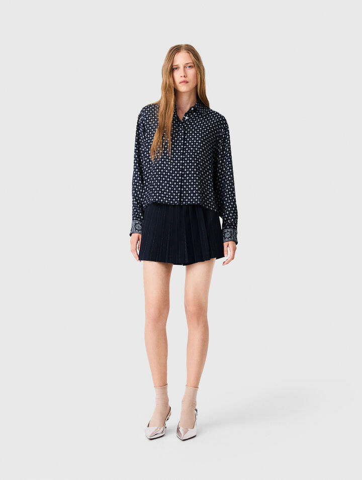 Patterned rhinestone shirt