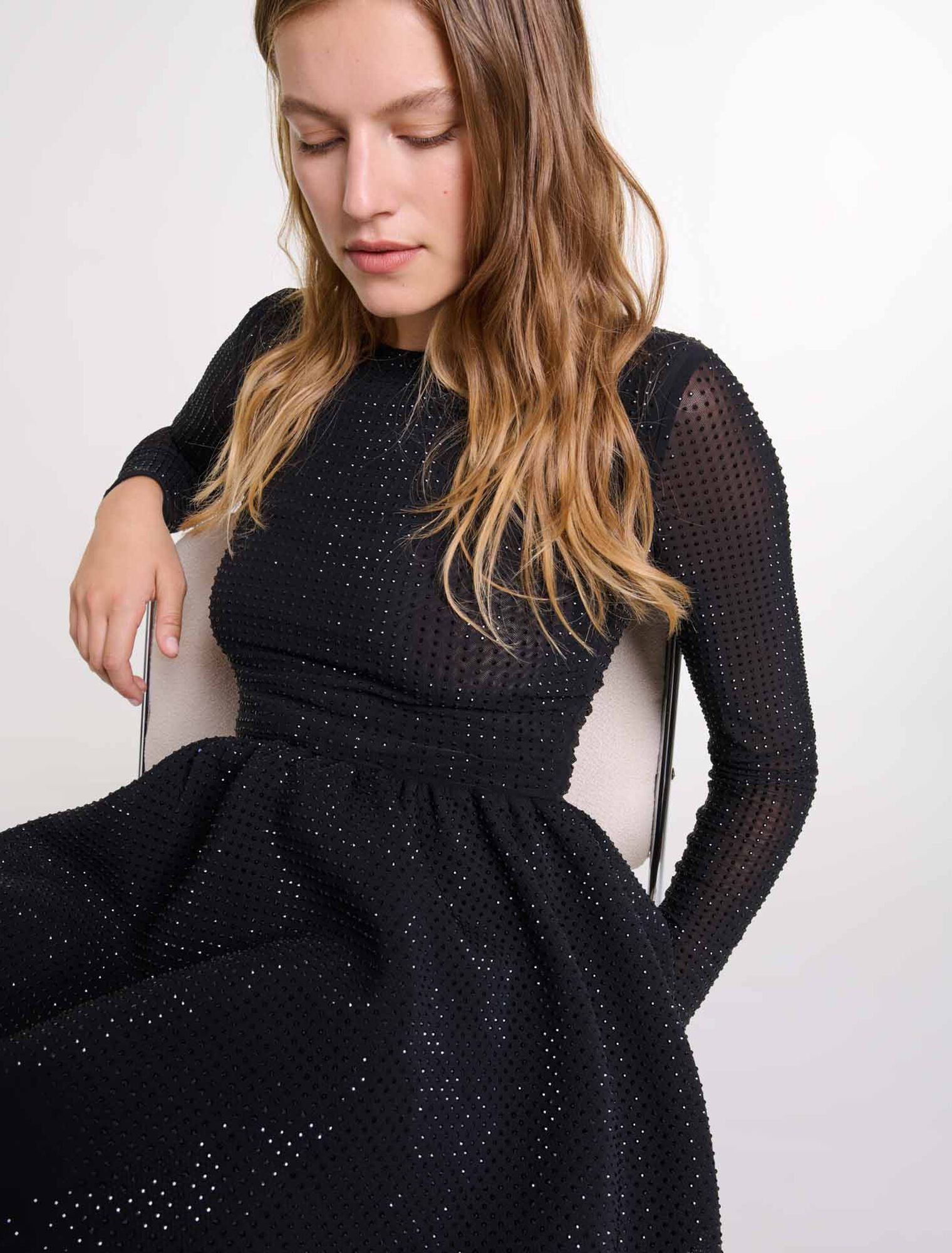 Robe longue à strass
