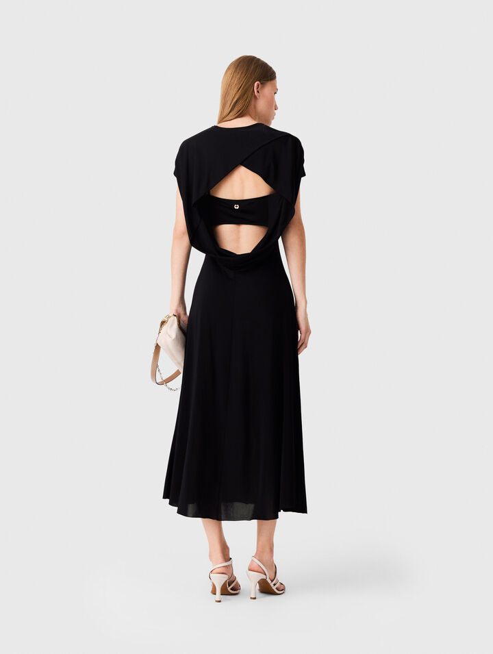 Cowl-back maxi dress