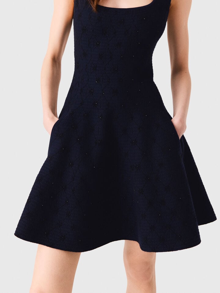 Robe courte patineuse en jacquard