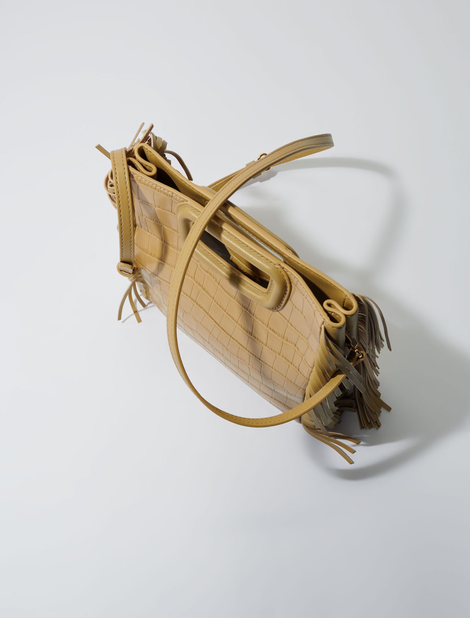 Sac M en cuir effet croco