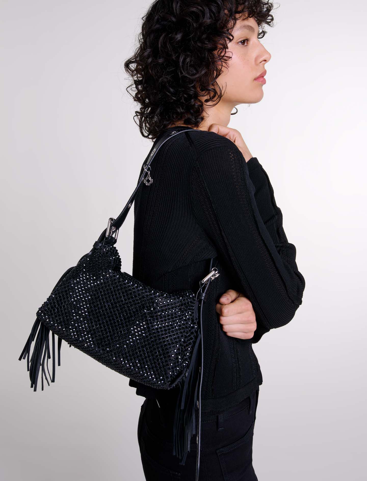 ショルダーバッグ・ポシェット MAJE Miss M mini rhinestone bag Miss M Mini rhinestone bag Black / Gray For Women | Maje