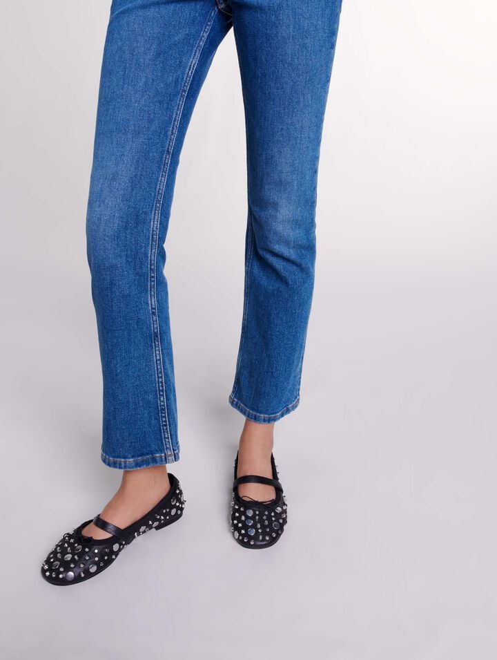 Ballerines à studs argentés