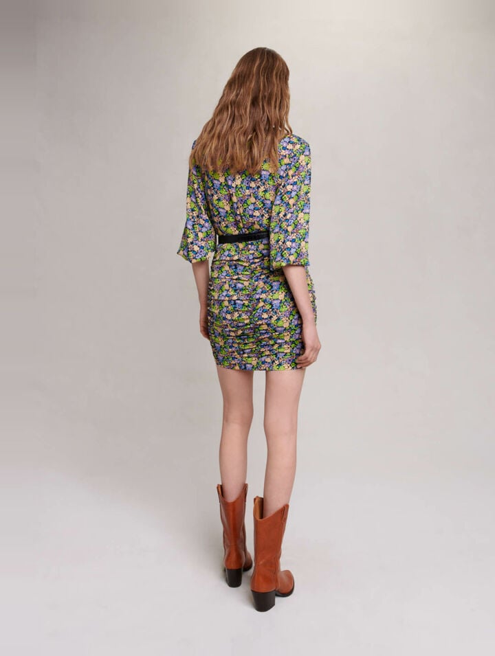 Robe courte à imprimé fleuri