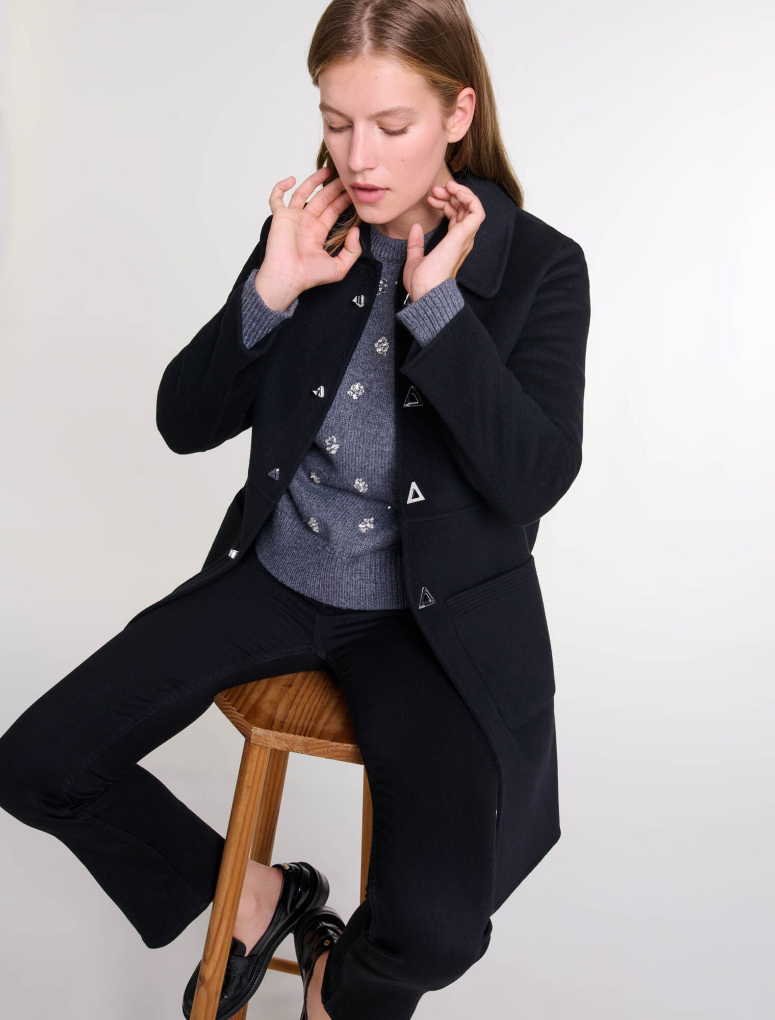 Belted mid-length coat