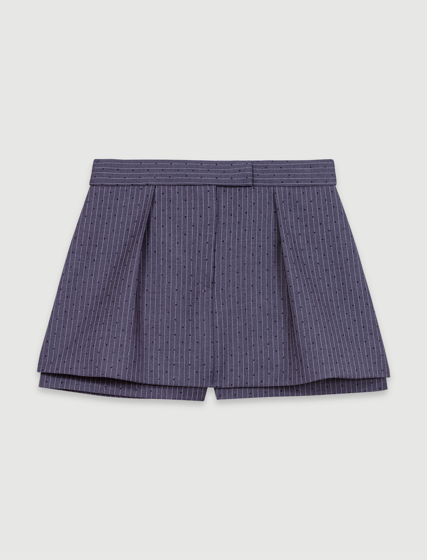 Rhinestone layered skort Black / Gray For Women | Maje